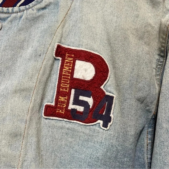 Vintage U.M. B-54 Equipment VTG Men's Denim Varsity Jacket Size Medium - Picture 7 of 16